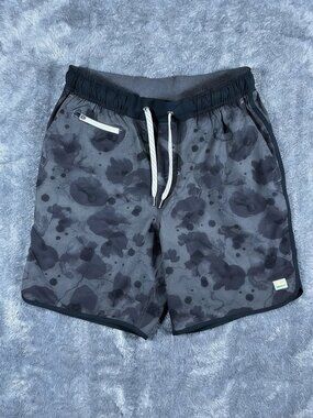 Vuori Shorts Men’s Small Gray Black Banks Performance Athletic 7.5”